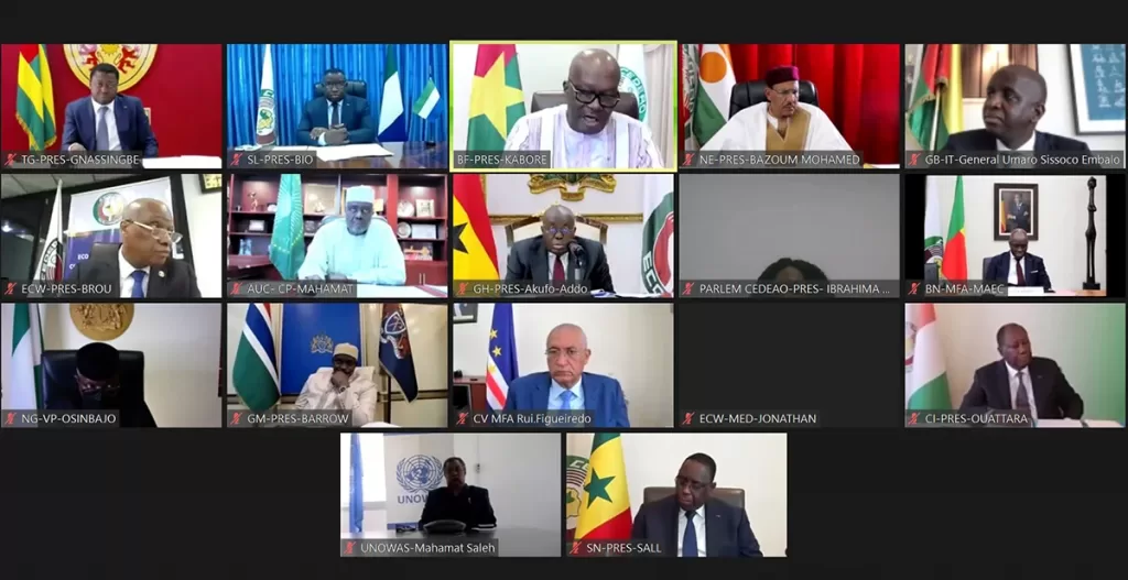 Les dirigeants ouest africains se sont réunis, en session extraordinaire le 8 septembre 2021, par visioconférence, pour examiner la situation politique en Guinée et faire le point de la transition politique au Mali. Cette rencontre d’urgence a été sanctionnée par un communiqué final qui donne des précisions sur les grandes décisions et recommandations.